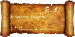 Ruprecht Albert névjegykártya